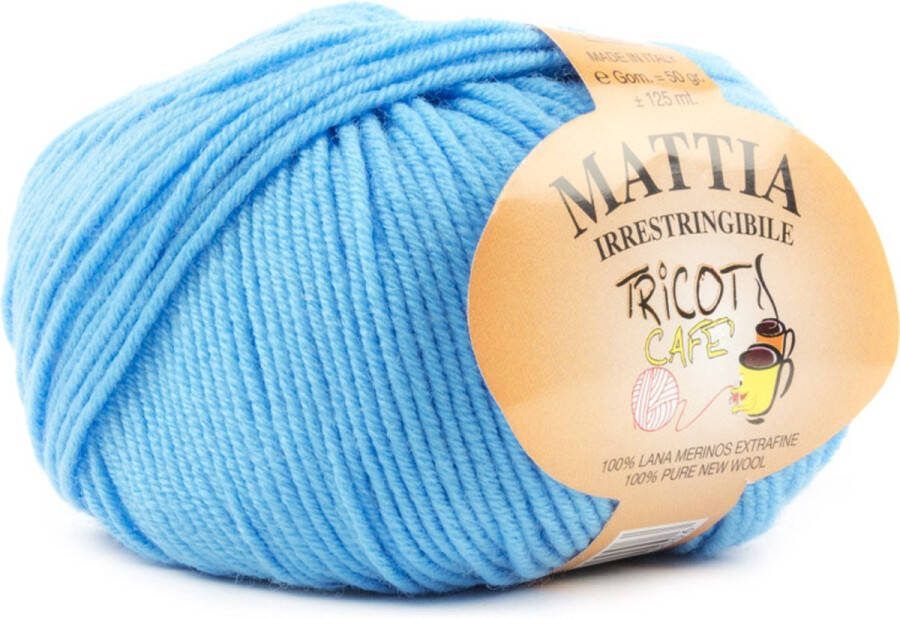 Tricot Cafè Tricot Café Mattia zachte bol garen Zuiver Merino Extra fijn garen Ideaal voor pasgeborenen Breiwol: 3 50 4 00 50 gr Turquoise 2002