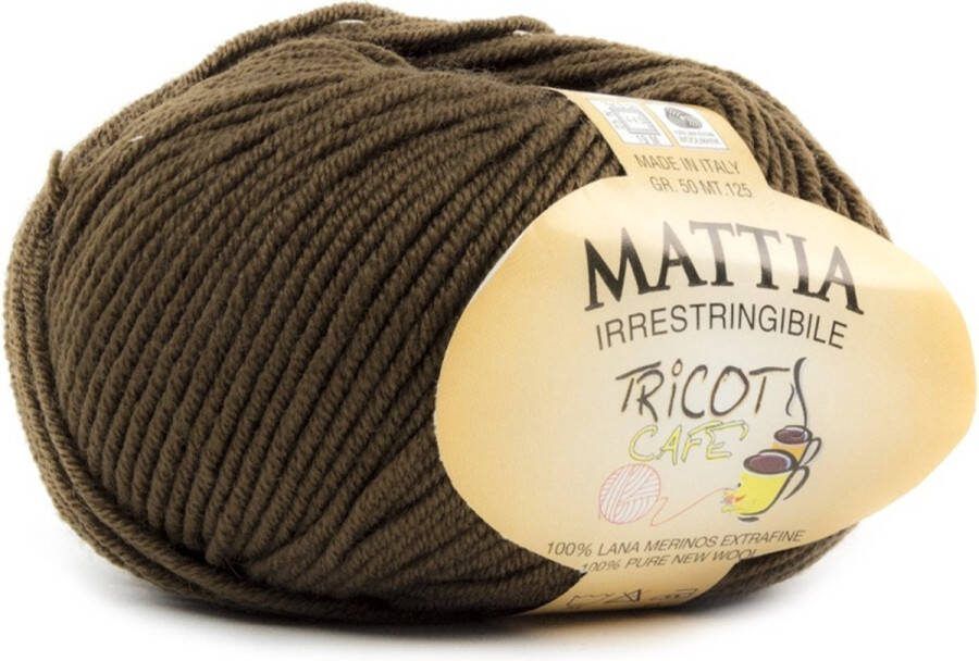 Tricot Cafè Tricot Café Mattia zachte bol garen Zuiver Merino Extra fijn garen Ideaal voor pasgeborenen Breiwol: 3 50 4 00 50 gr Bruin 7126 4