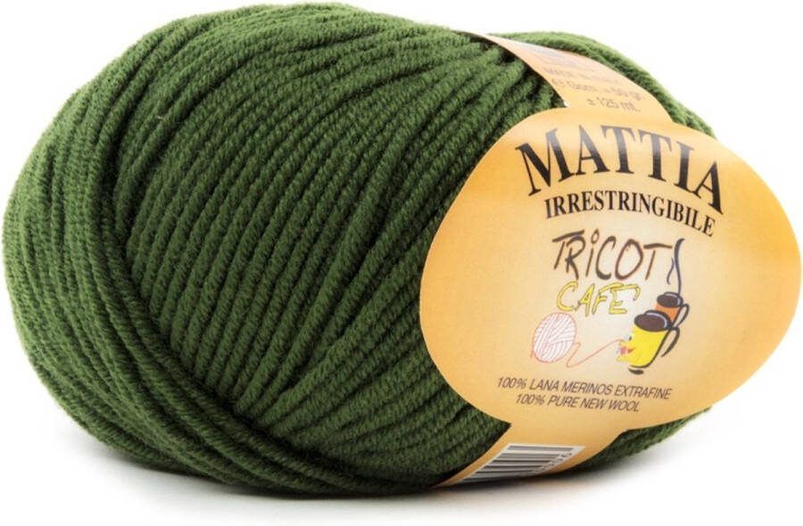 Tricot Cafè Tricot Café Mattia zachte bol garen Zuiver Merino Extra fijn garen Ideaal voor pasgeborenen Breiwol: 3 50 4 00 50 gr Groen 20