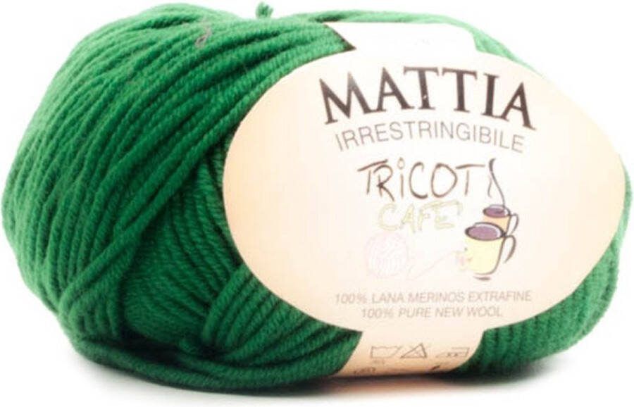 Tricot Cafè Tricot Café Mattia zachte bol garen Zuiver Merino Extra fijn garen Ideaal voor pasgeborenen Breiwol haakwol: 3 50 4 00 50 gr Gif groen 19