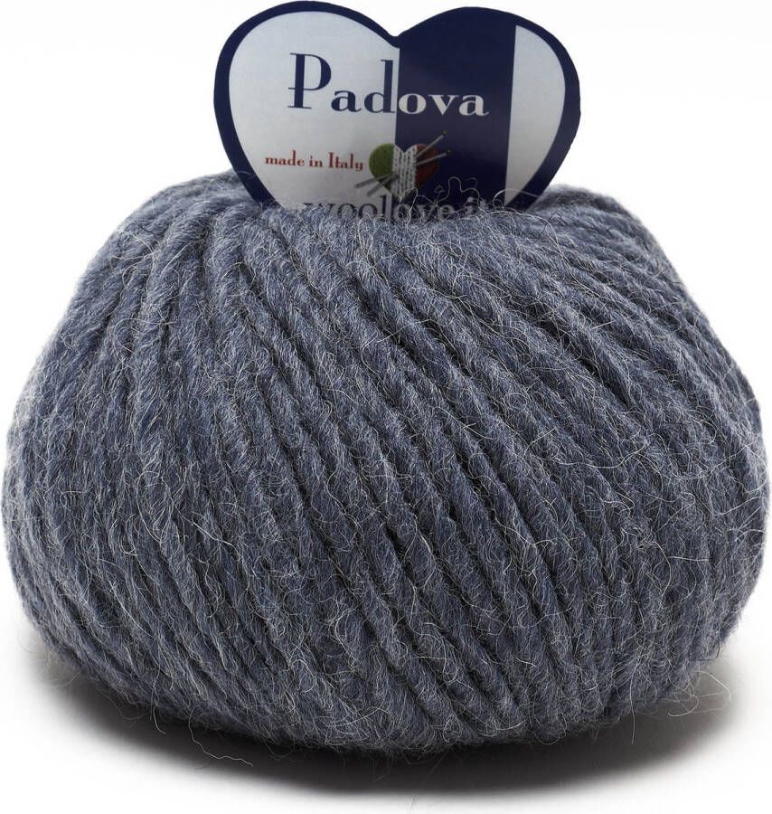 Tricot Cafè Tricot Café Padova Wol-alpacamix garen geschikt voor alle soorten werk Ideaal voor haakwerk Made in Italy Mix elegantie en kwaliteit 50g dusty blue melange 122