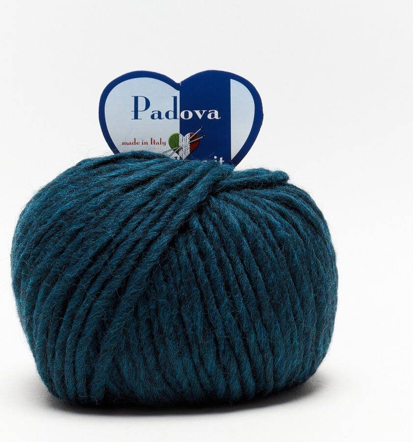 Tricot Cafè Tricot Café Padova Wol-alpacamix garen geschikt voor alle soorten werk Ideaal voor haakwerk Gemaakt in Italië Mix elegantie en kwaliteit 50g blauwgroen 12