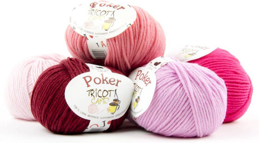 Tricot Cafè Tricot Café Poker pure merino wol garen ideaal voor handwerk haakwol zeer zacht hoge kwaliteit niet krimpend bolletje voor naald haaknaald:4.50 5.50 50gr duifgrijs 211