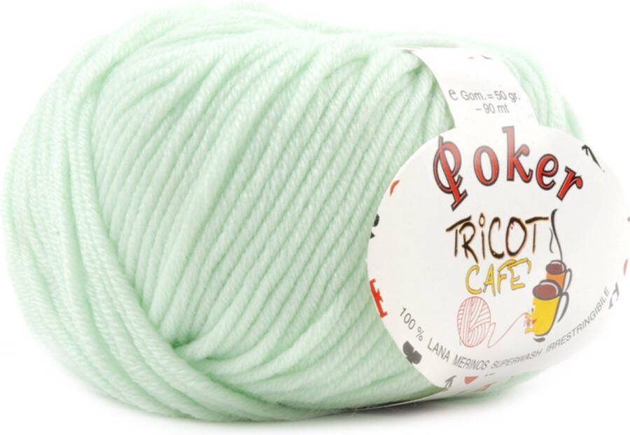 Tricot Cafè Tricot Café Poker pure merino wol garen ideaal voor handwerken haakwol zeer zacht hoge kwaliteit niet krimpende strengen voor naalden haaknaalden:4 50 5 50 50gr water groen 22