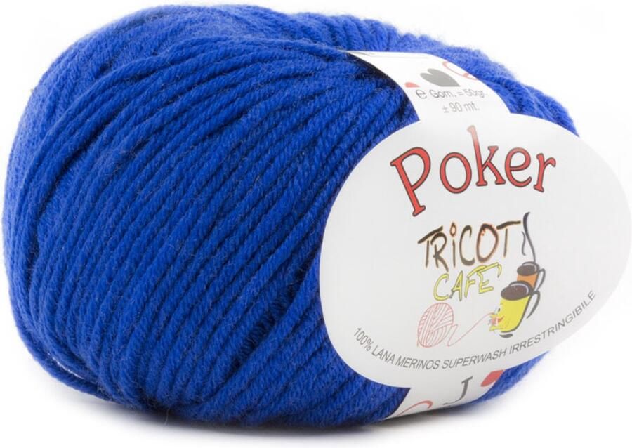 Tricot Cafè Tricot Café Poker pure merino wol garen ideaal voor handwerken haakwol zeer zacht hoge kwaliteit niet krimpende strengen voor naalden haaknaalden:4 50 5 50 50gr Bluette 25