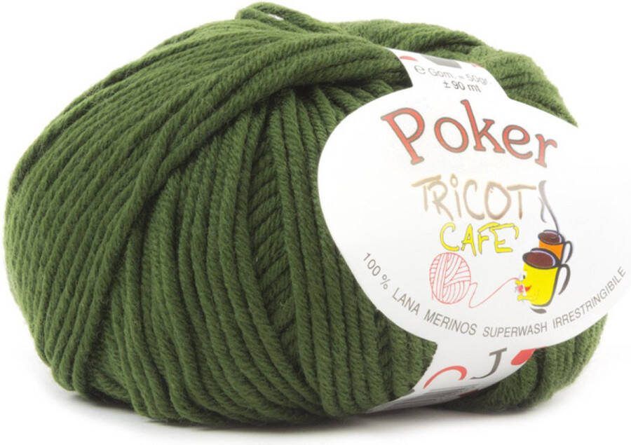 Tricot Cafè Tricot Café Poker pure merino wol garen ideaal voor naaldwerk haakwol zeer zacht hoge kwaliteit niet krimpende strengen voor naald haaknaald:4.50 5.50 50gr donkergroen 20