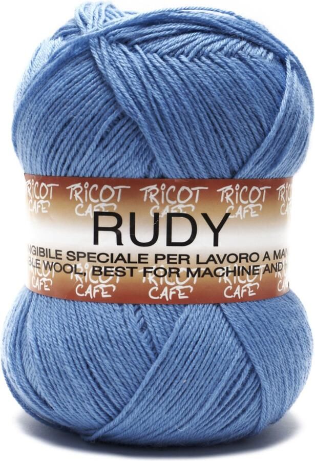Tricot Cafè Tricot Café Rudy Warm en zacht garen gemaakt van een wol-acryl mix ideaal voor alle soorten breiwerk crochetwerk Naaldmaat: 3.50 4.00 250gr Donker lichtblauw 174