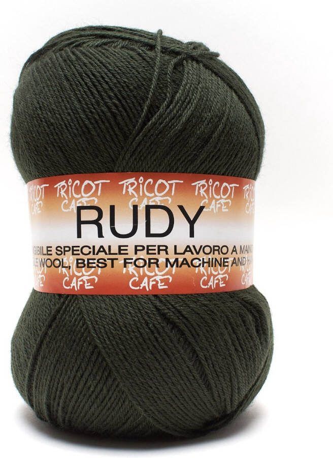 Tricot Cafè Tricot Café Rudy Warm en zacht garen van een wol-acrylmengsel ideaal voor alle soorten breiwerk crochetwerk Naaldmaat: 3 50 4 00 250gr Militair groen 535