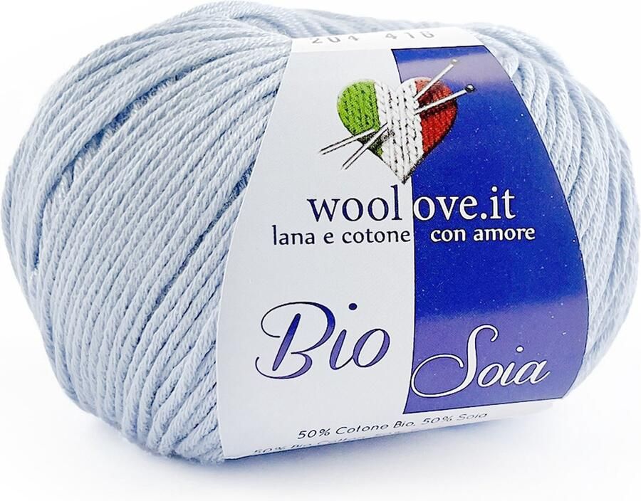 Tricot Cafè Woolove Organic Soia katoen en soja mix garen Zacht Ademend en glanzend Natuurlijke plantaardige vezels Ideaal voor naaldwerk crochet: 3 00 3 50 Azur Baby 204 50 gr