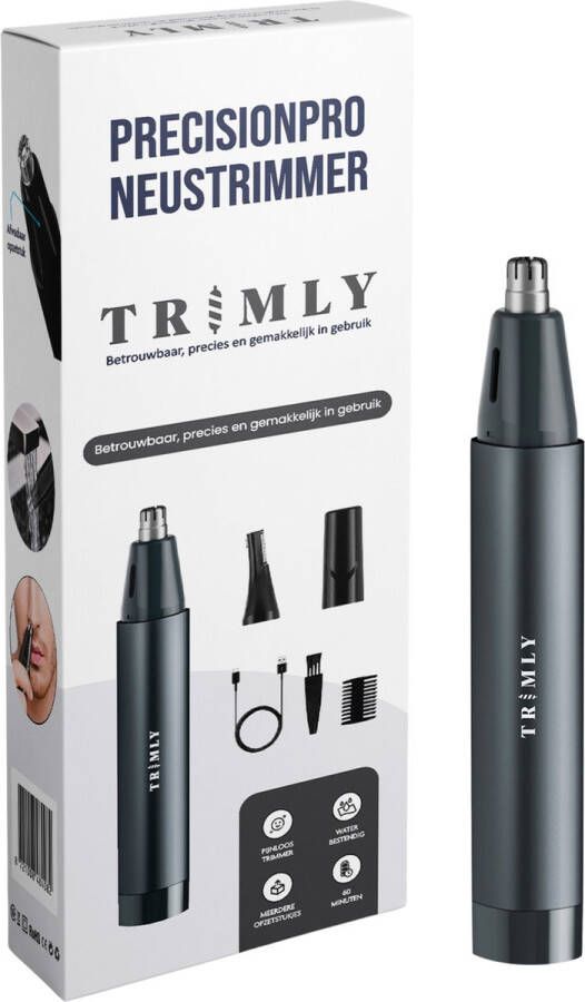 Trimly Neustrimmer 3-in-1 precisionpro oplaadbaar Neushaartrimmer voor mannen en vrouwen Wenkbrauw trimmer