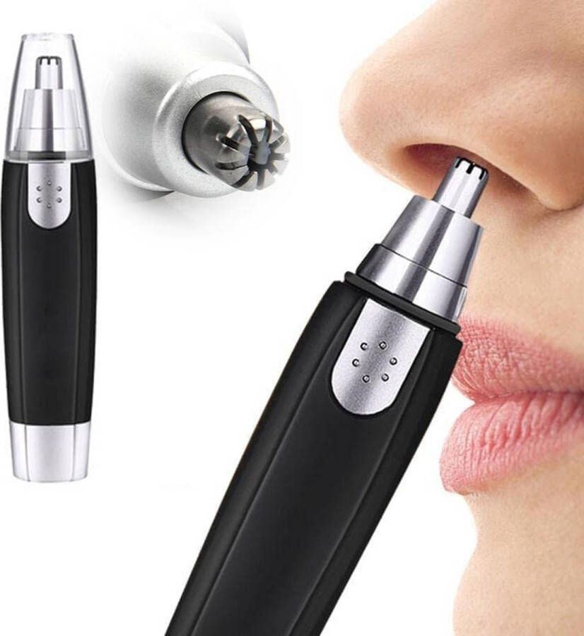 TrimmexPro Elektrisch Oplaadbare 2 in 1 Neus en Oortrimmer – Neushaartrimmer Oorhaartrimmer – Baardtrimmer Dames en Heren – Draadloos – Neus en Oren Finisher – Grooming – Persoonlijke verzorging – Zwart Nieuw