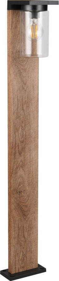 TRIO ARDILA Paalverlichting Hout element excl. 1x E27 4W Schemersensor Buitenverlichting IP44