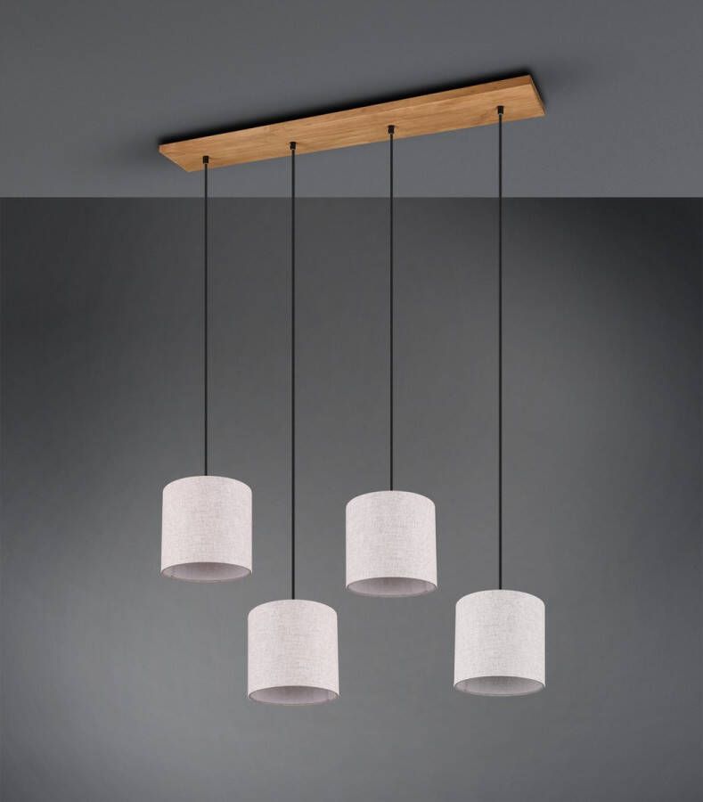 TRIO Elmau Hanglamp Klassiek Grijs H:150cm E27 Voor Binnen Metaal Hanglampen Woonkamer Slaapkamer Eetkamer