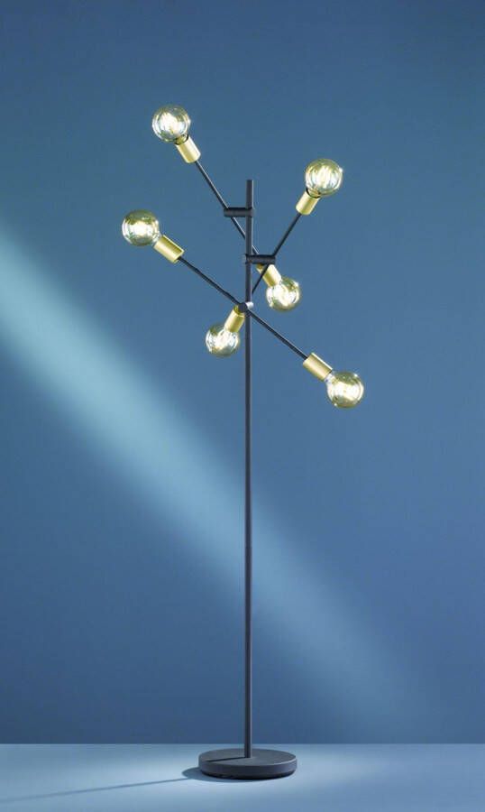 Trio leuchten sydney Vloerlamp 6 lichts H 1650 mm Zwart
