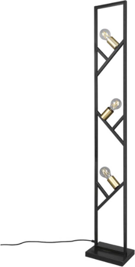 TRIO Vloerlamp Modern Zwart H:140.5cm E27 Voor Binnen Metaal Vloerlampen Staande lamp Staande lampen Woonkamer Slaapkamer