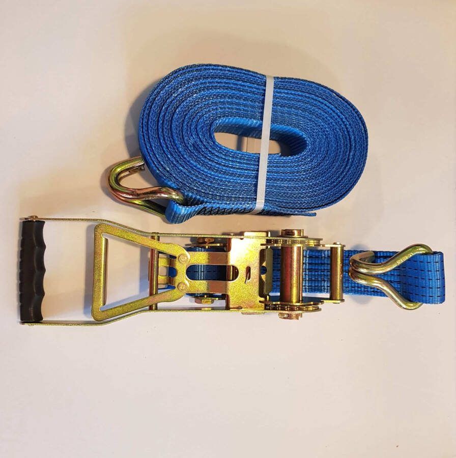 Trisco Spanband Sjorband met ratel en J-haken 50 mm 9 meter; 5000 kg