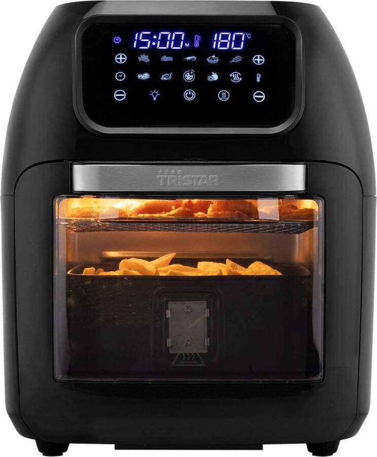 Tristar Airfryer Oven FR-6964 Digitale Heteluchtfriteuse XXL 10 liter met 10 programma's Inclusief frietmand en 2 grillrekken Zwart