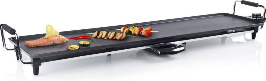 Tristar Bakplaat BP-2834 XXL – Gourmet bakplaat voor op tafel Grillplaat elektrisch 100 cm Voor 10 12 personen Met regelbare thermostaat Antiaanbaklaag Zwart