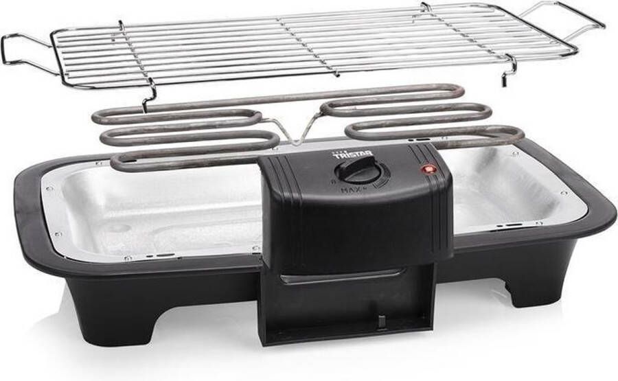 Tristar BQ-2883 Elektrische Barbecue Staand Te gebruiken als Tafel BBQ Regelbare Thermostaat 2000 Watt