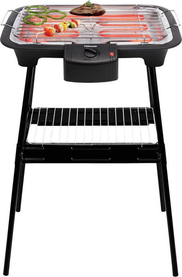 Tristar BQ-2883 Elektrische Barbecue Staand Te gebruiken als Tafel BBQ Regelbare Thermostaat 2000 Watt