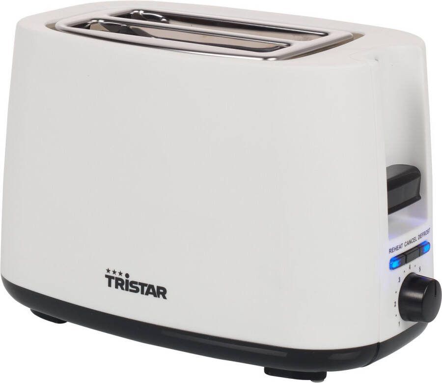 Tristar BR-1055 2 sleuven 7-instelbare bruiningstanden 7 verschillende standen met verwijderbare kruimellade Voor 2 boterhammen Toaster Wit