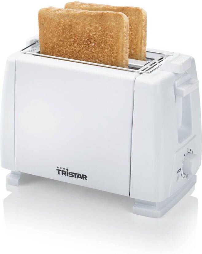 Tristar Broodrooster BR-1009 6 instelbare bruiningsstanden 2 sleuven voor 2 boterhammen Wit