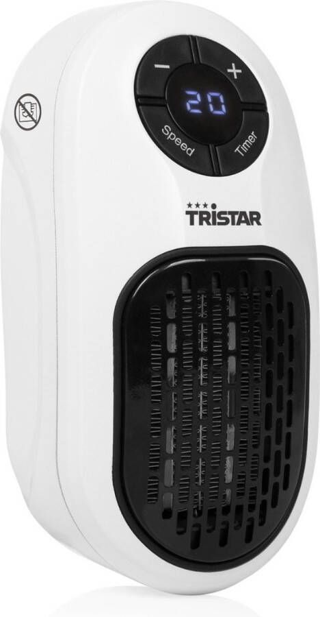 Tristar Elektrische kachel Plug heater Mini Kachel Met Timer Functie Verstelbare temperatuur