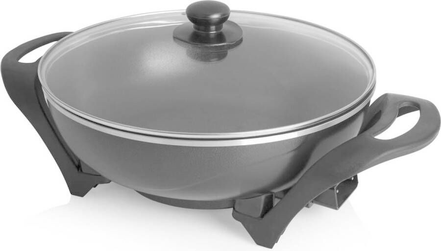 Tristar Elektrische Wok PZ-9130 – Elektrische hapjespan 4 5 liter – Elektrische koken inclusief deksel 1500W Zwart