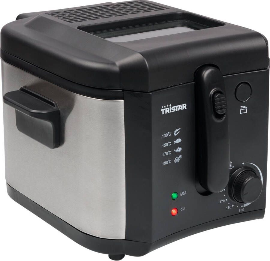 Tristar Friteuse FR-6878 2 5 liter 1600W Inklapbaar handvat RVS Zwart