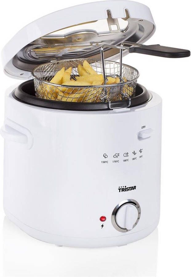 Tristar FR-6941 Friteuse – Compacte Frituurpan 1.5 liter – Cool Touch Behuizing Wit