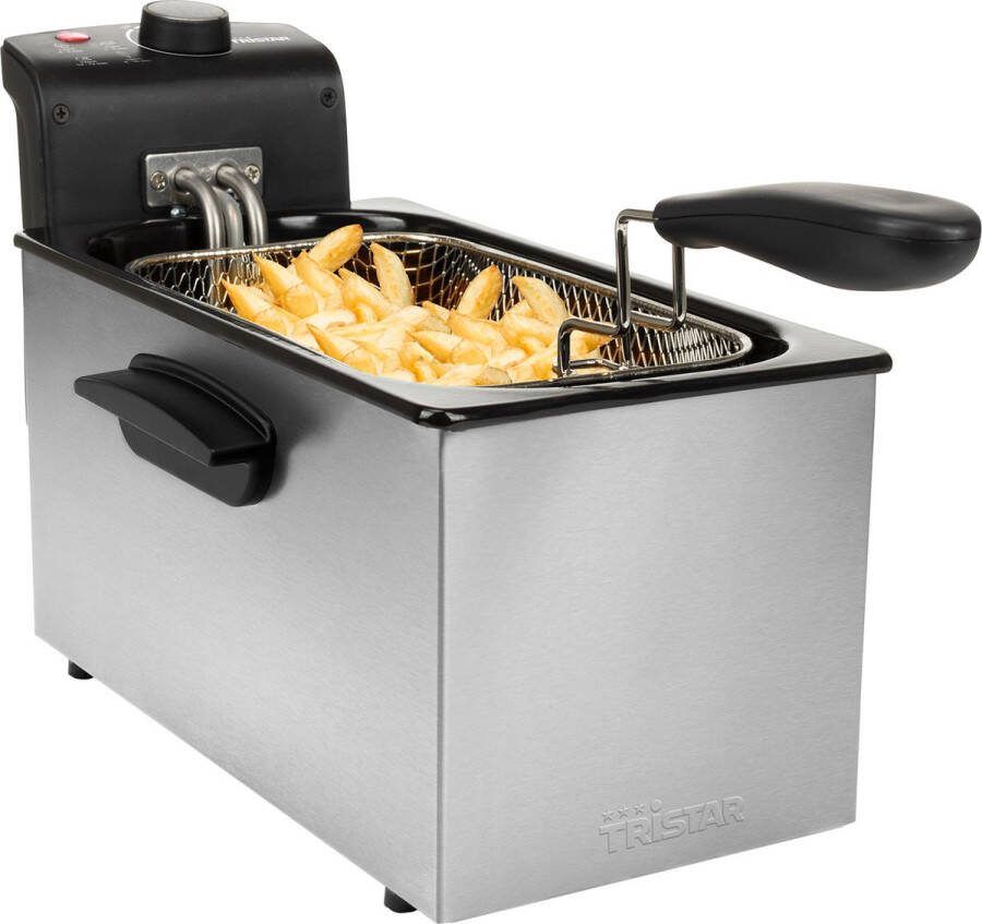 Tristar Frituurpan FR-6946 Friteuse 3 liter Koude Zone Technologie In te stellen tot 190⁰ C Met uitneembare binnenpan Gemakkelijk schoon te maken RVS