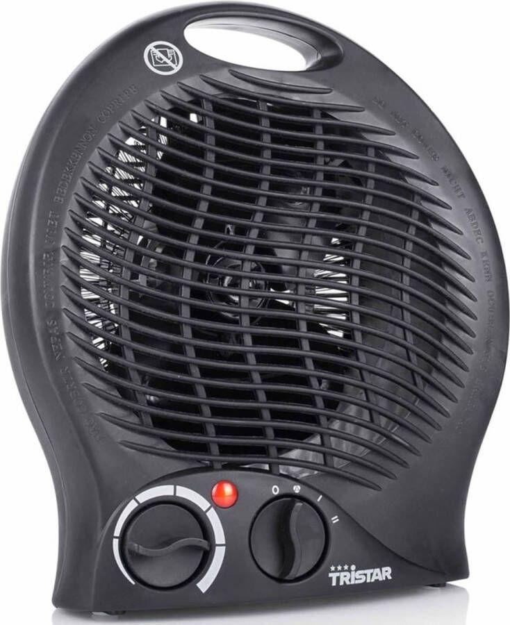 Tristar Elektrische Kachel KA-5037 Ventilatorkachel 2 warmtestanden 1000|2000 Watt Voor kleine ruimtes Zwart