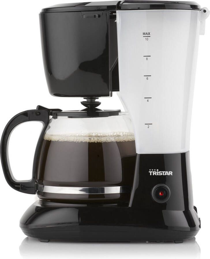 Tristar Koffiezetapparaat CM-1245 Filter-koffiezetapparaat Geschikt voor camping gebruik Glazen kan 1 25 liter 10 kopjes Automatische uitschakeling Druppelstop Wasbare koffiefilter Zwart