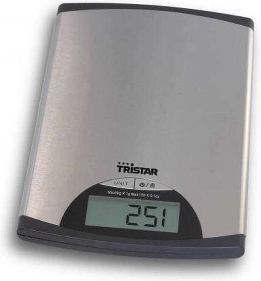 Tristar KW-2435 Keukenweegschaal – 5 kilogram – Weegschaal keuken digitaal RVS