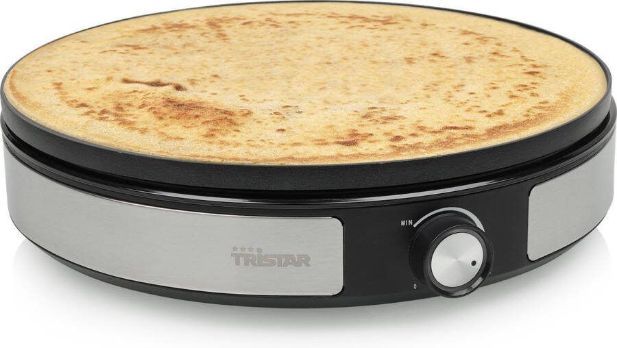 Tristar Pannenkoekenmaker XXL BP-2639 2-in-1 pancake maker met omkeerbare plaat Voor pannenkoeken en mini Pancakes Regelbare thermostaat Inclusief Accessoires RVS