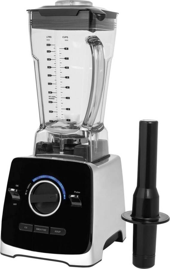Tristar Power Blender BL-4473 – Blender smoothiemaker en ijscrusher 2 liter 2000 Watt Kan van Hoogwaardig Tritan Zwart