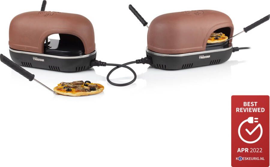 Tristar Pizza Festa Gourmet Connect PZ-9162 Pizzaoven en Pizzamaker Gourmetstel voor pizza's Uitbreidbaar en koppelbaar voor maximaal 8 personen Set 4 Personen