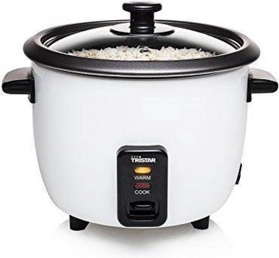 Tristar Rijstkoker RK-6117 0.6 liter Warmhoudfunctie Droogkookbeveiliging Met lepel maatbeker en spatel Wit