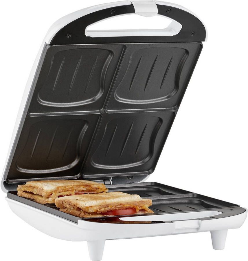Tristar Tosti-ijzer XL SA-3065 Geschikt voor 4 Tosti's Anti-aanbaklaag Tosti apparaat Wit