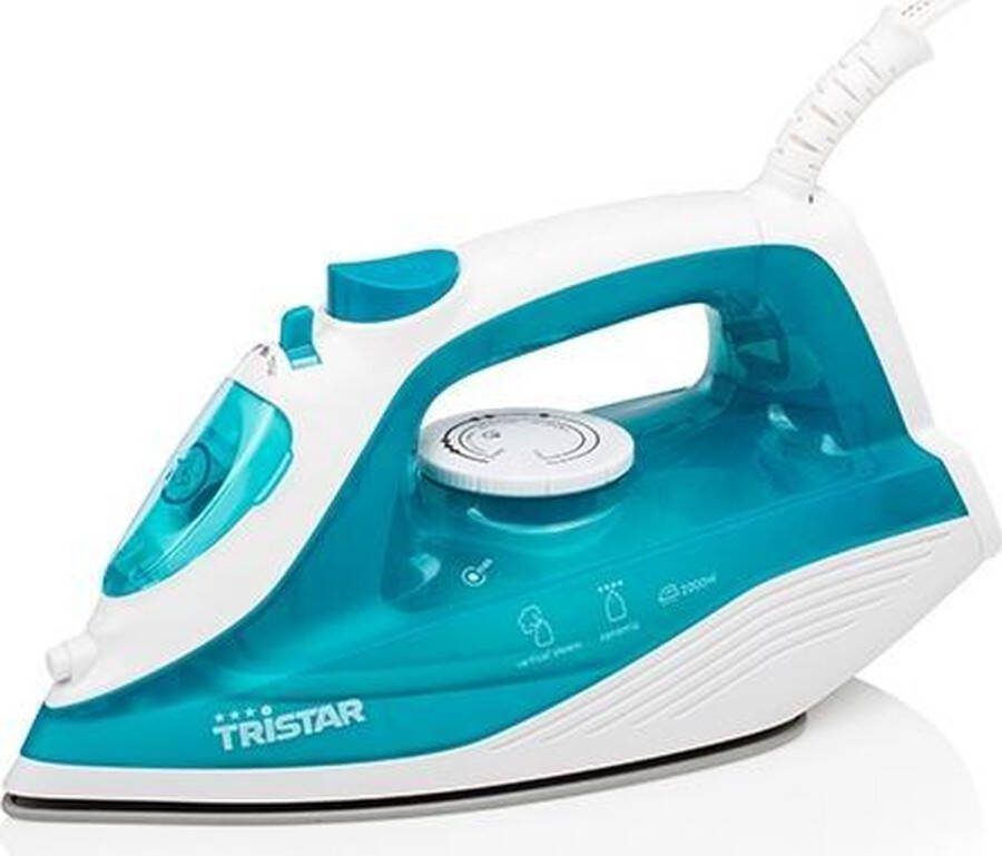 Tristar ST-8300 Strijkijzer Lichtgewicht Stoomstrijkijzer 2000 Watt Keramische strijkzool Blauw Wit