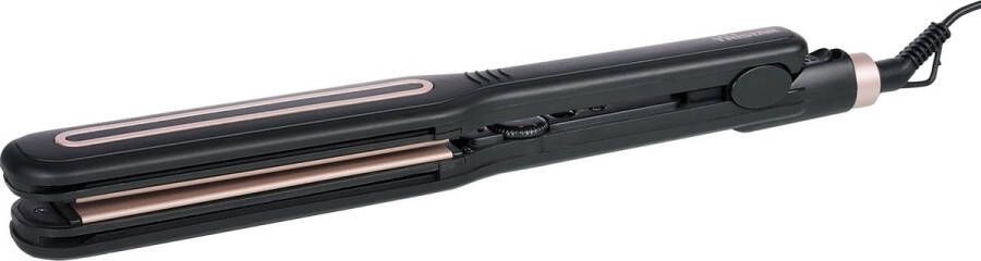 Tristar Stijltang HD-2411 Stijlen & Krullen Keramische Coating 7 temperatuurinstellingen Automatisch Uitschakelen Hair Straightener met afgeronde en flexibel bewegende platen XL snoer 360⁰ te draaien 80 tot 220 ºC Zwart