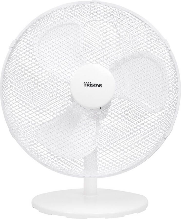 Tristar VE-5727 Tafelventilator Diameter 40 cm Drie verschillende luchtstroomsnelheden – Zwenkfunctie van 85 graden Wit