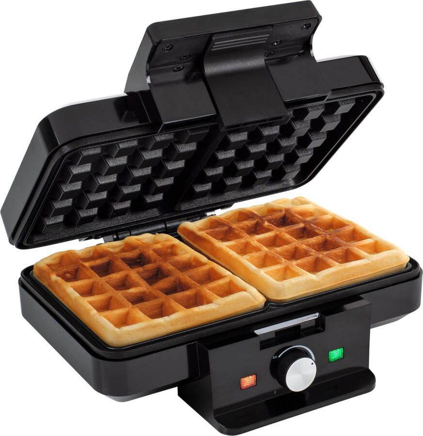 Tristar Wafelijzer WF-1165– Wafelmaker met Anti-aanbaklaag Voor 2 wafels Regelbare thermostaat en indicatielampje Zwart