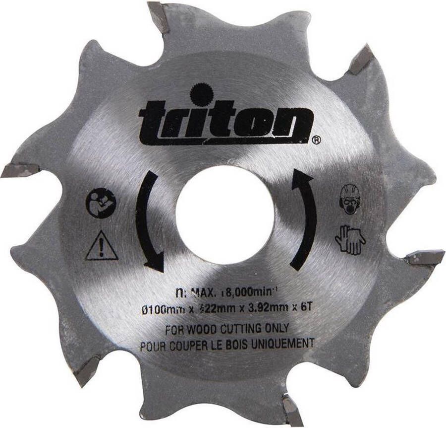 Triton Lamellenfrees Zaagblad 6 hardmetalen tanden Ø100 mm Ø22 mm asgat