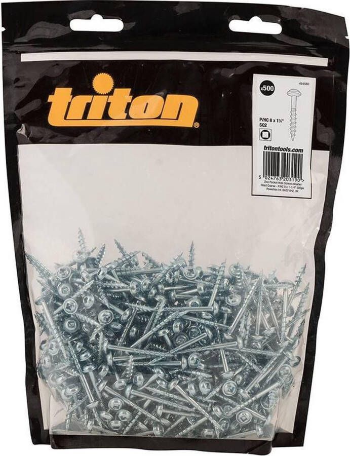 Triton Verzinkte pocket boring schroeven grof schroefdraad sluitring kop 32 mm 500 stuks