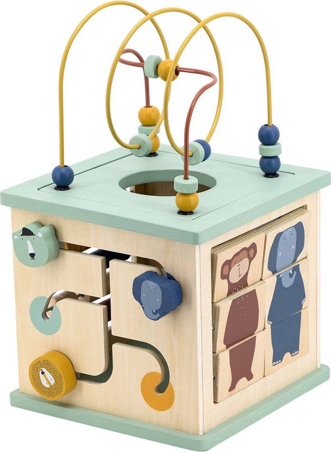 Trixie Houten 5-in-1 activiteiten kubus Houten speelgoed Educatief speelgoed Peuterspeelgoed Activiteitenspeelgoed