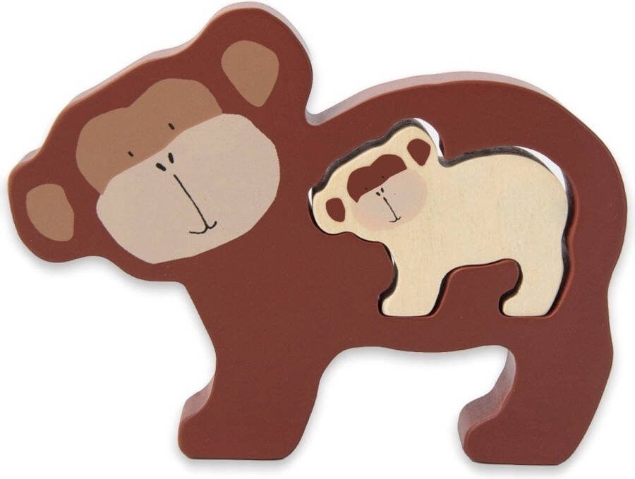 Trixie vormenpuzzel Mr. Monkey 10 x 13 cm hout bruin 2 stuks