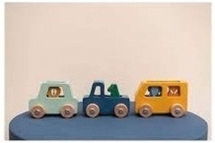 Trixie Baby Trixie Houten Dierenauto Set Houten speelgoed