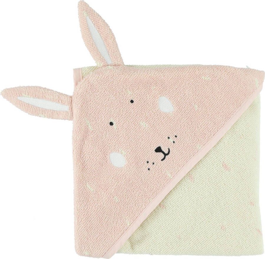 Trixie Baby Trixie Plaids Hooded towel 75x75cm Mrs. Rabbit Roze