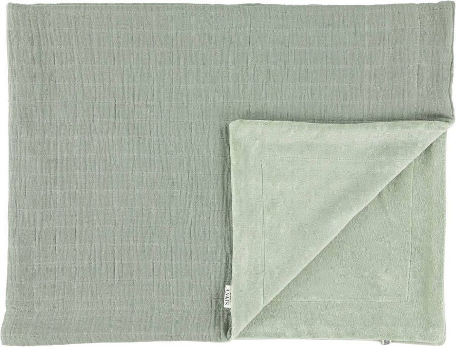 Les Reves d’ Anais Trixie Plaids Fleece blanket 100x150cm Bliss Olive Groen